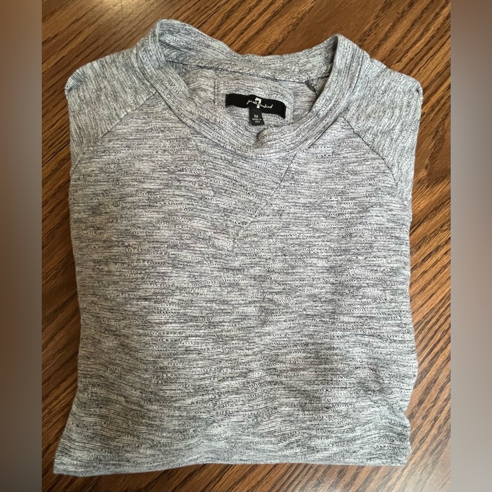 Men’s 7 For All Mankind Long Sleeve Dress Tee. Size Medium Color Gray Preloved